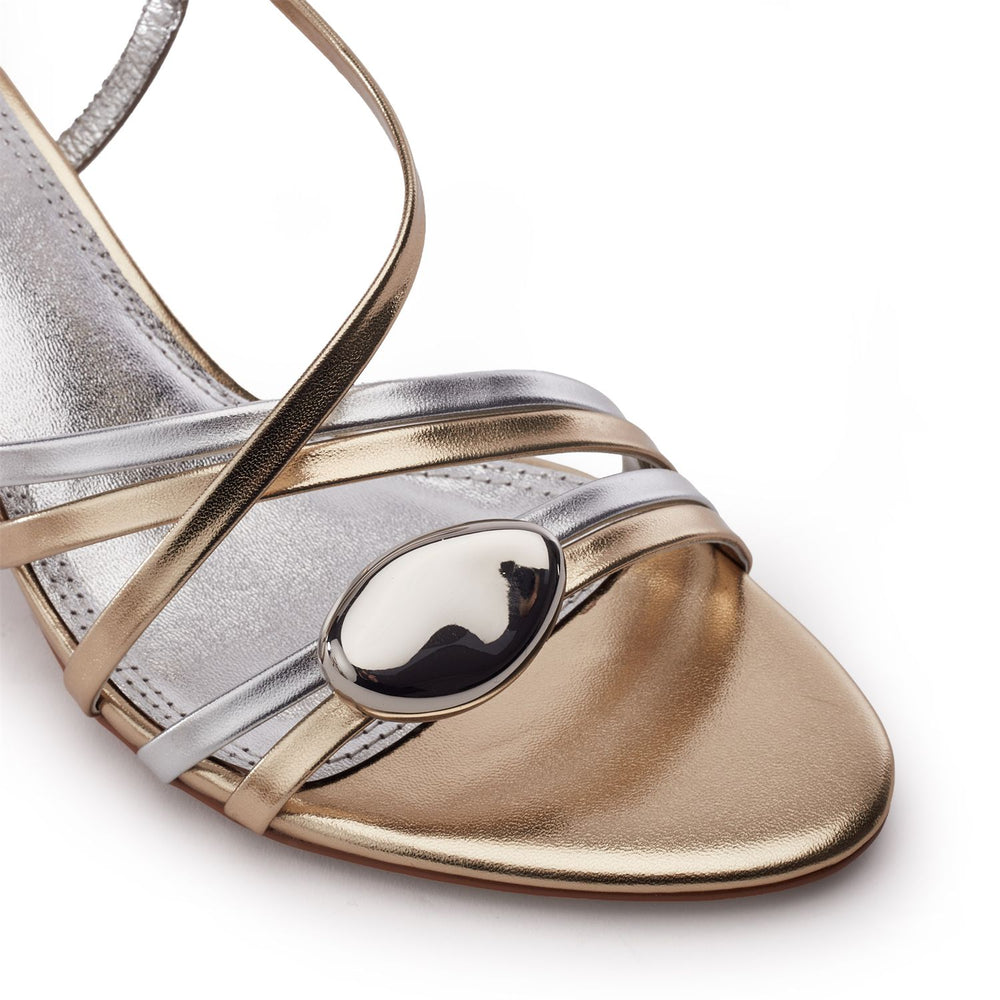 Maleni Silver Gold Porvair Sandals