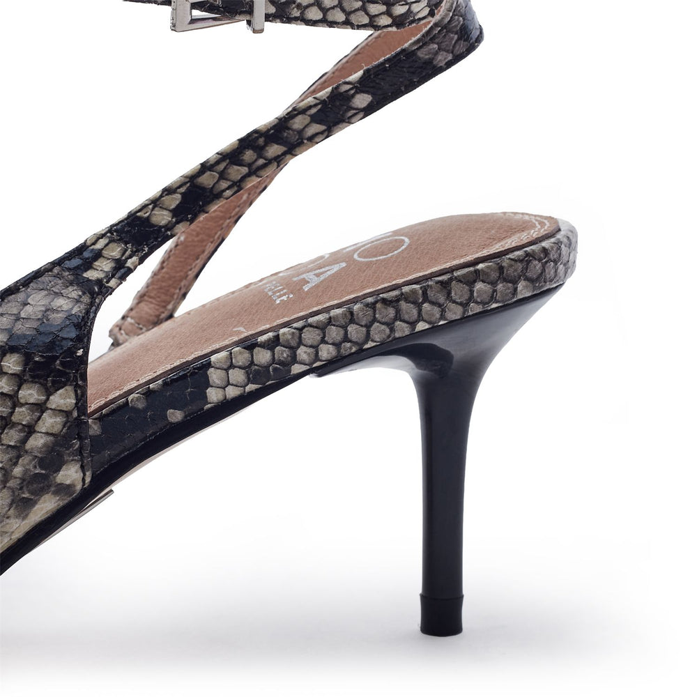 Manella Grey Mix Snake Print Sandals