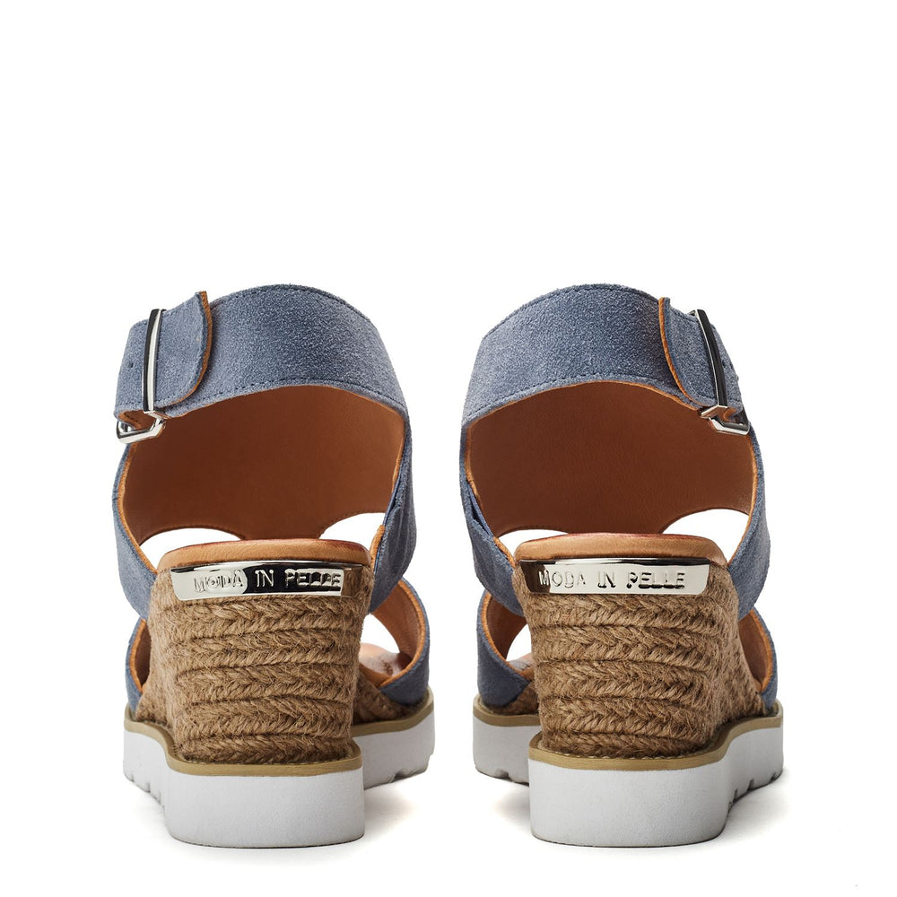 Mapel Light Blue Suede Sandals