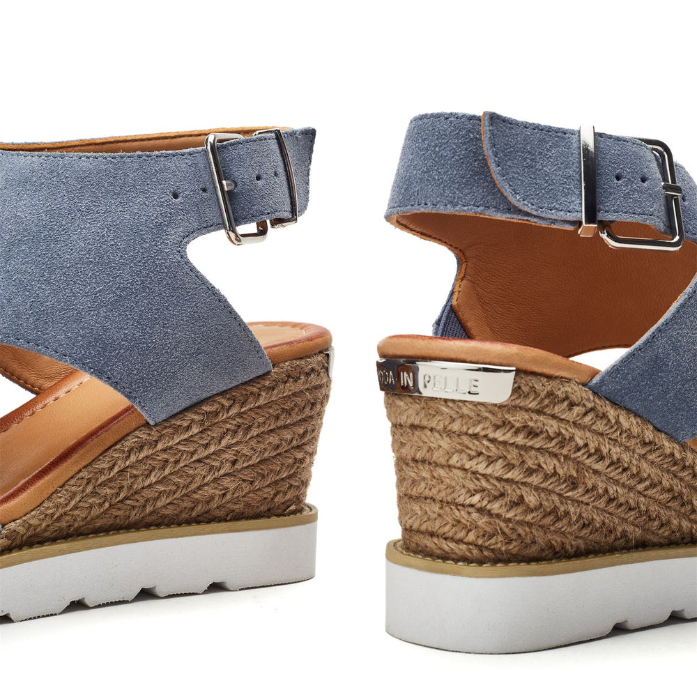 Mapel Light Blue Suede Sandals