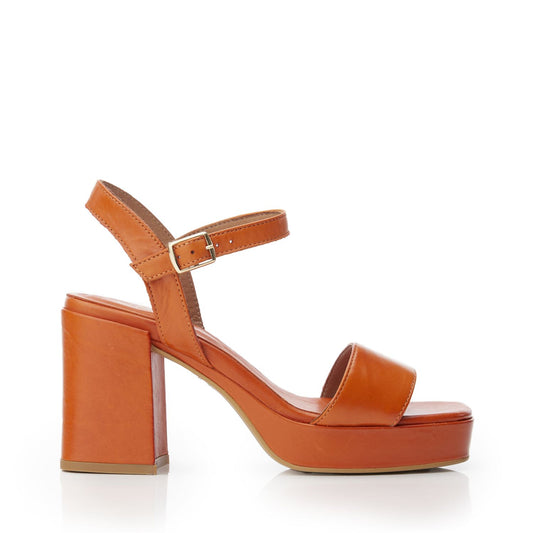 Marciana Orange Leather Sandals