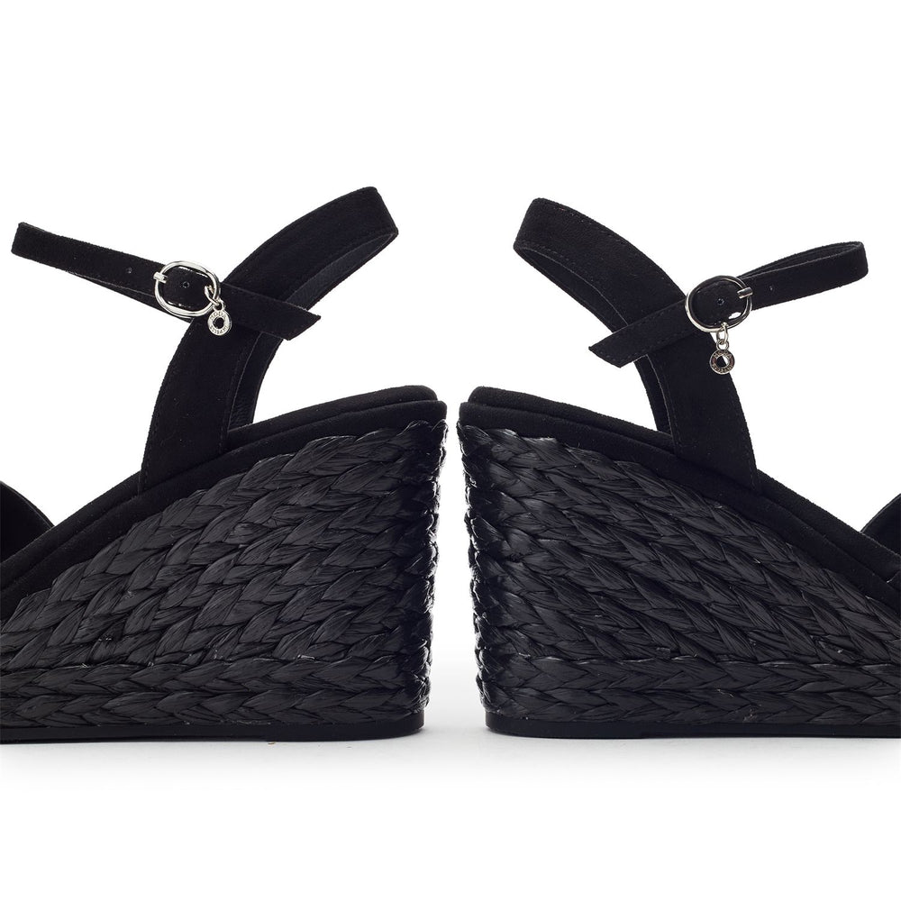 Marco Black Alcantara Sandals