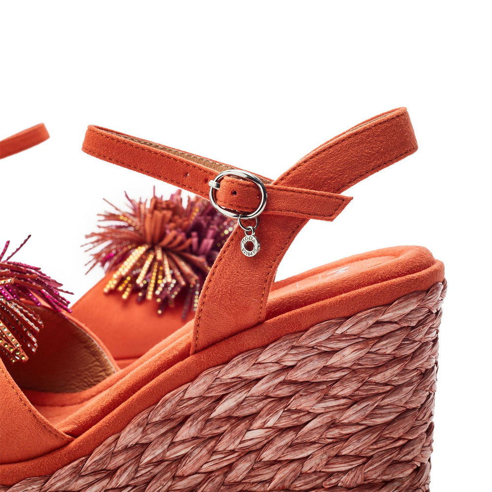 Marco Orange Alcantara Sandals