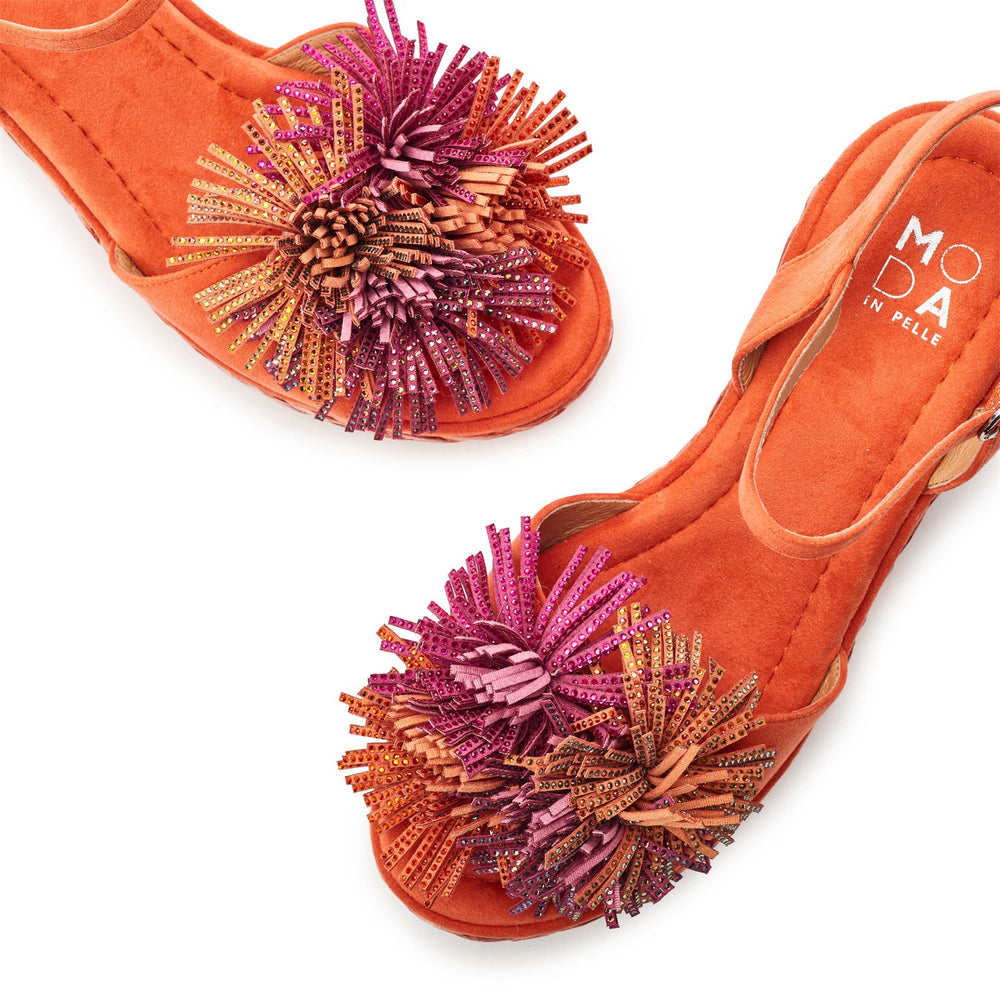 Marco Orange Alcantara Sandals