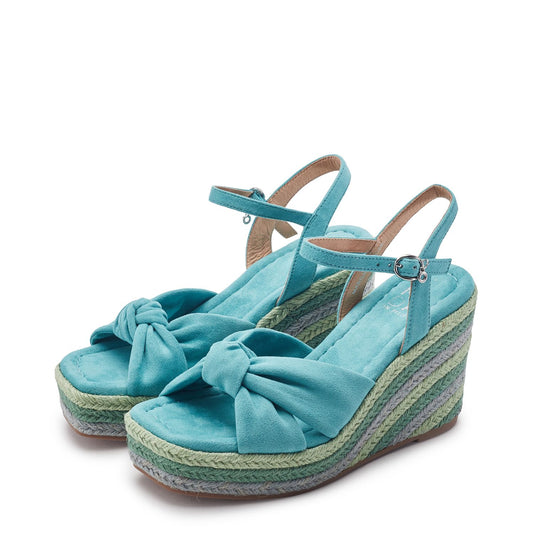 Margaritaa Blue Alcantara Sandals