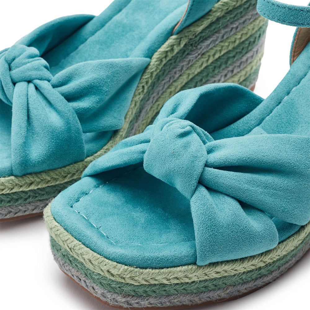 Margaritaa Blue Alcantara Sandals