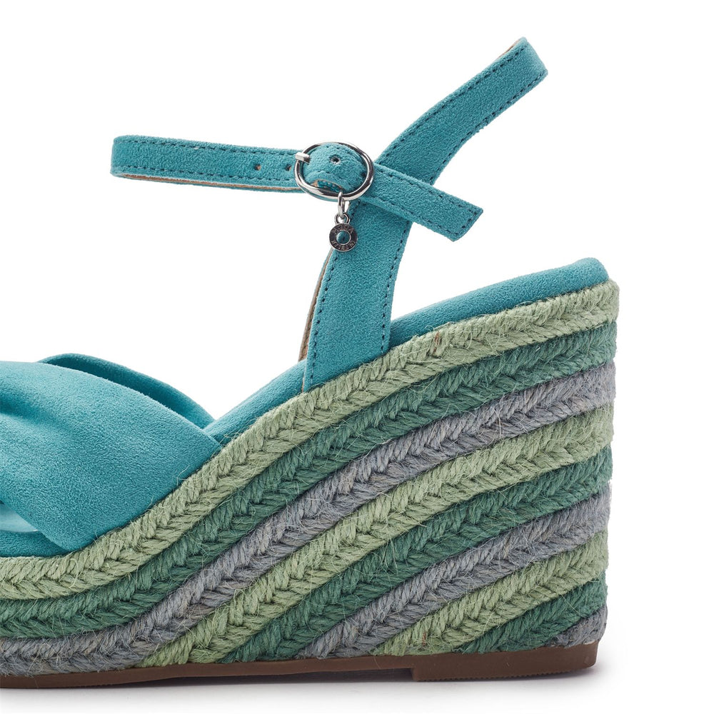 Margaritaa Blue Alcantara Sandals