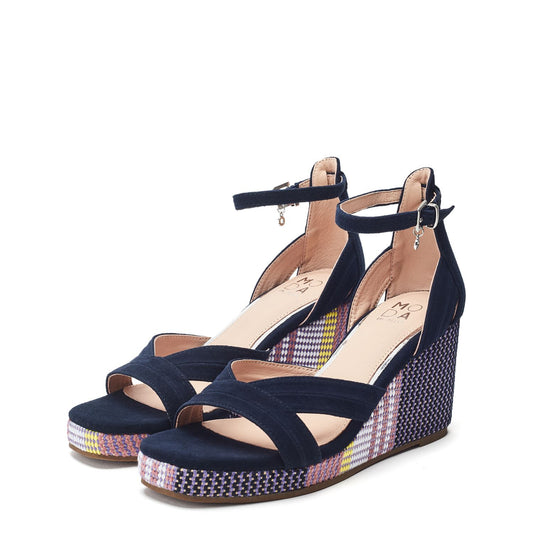 May Navy Suede Sandals