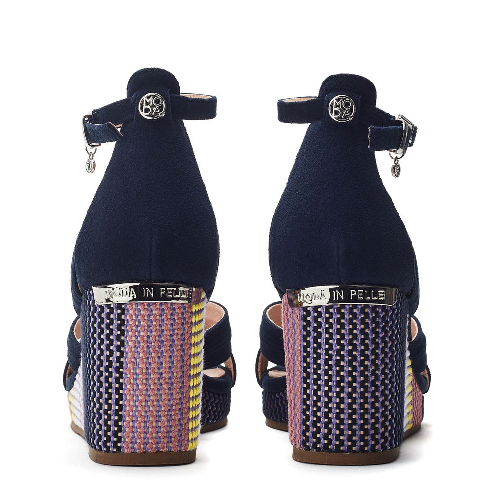 May Navy Suede Sandals