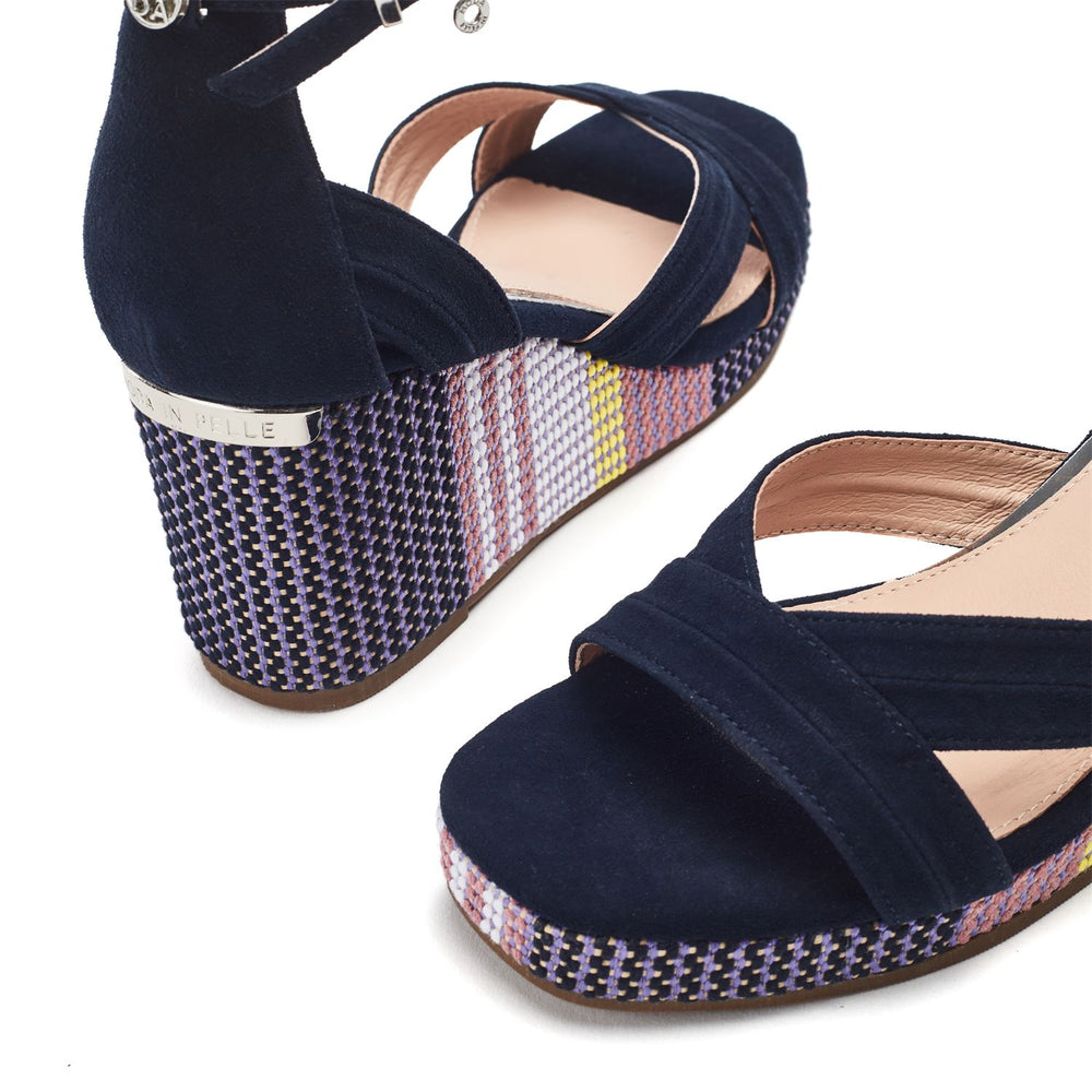May Navy Suede Sandals