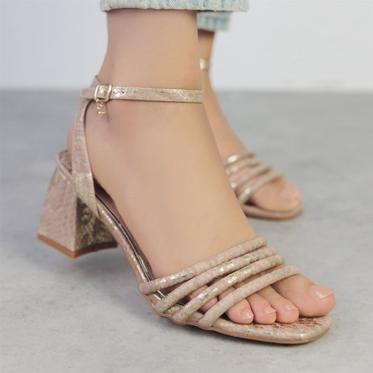 Maybel Rose Gold Porvair Sandals