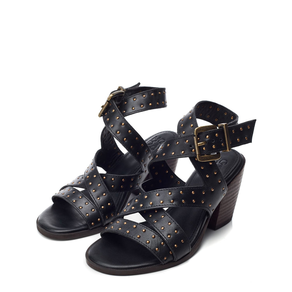 Mayley Black Leather Sandals