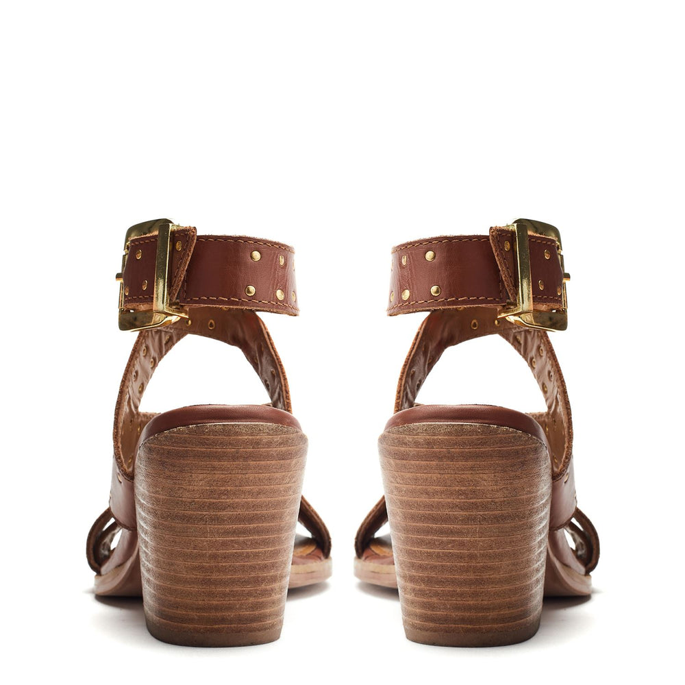 Mayley Tan Leather Sandals