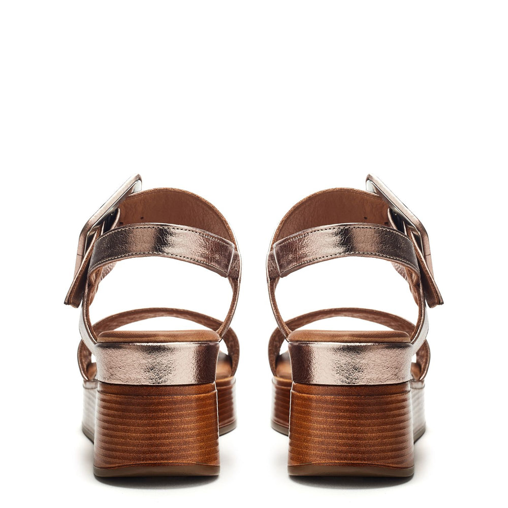 Mazus Pewter Leather Sandals