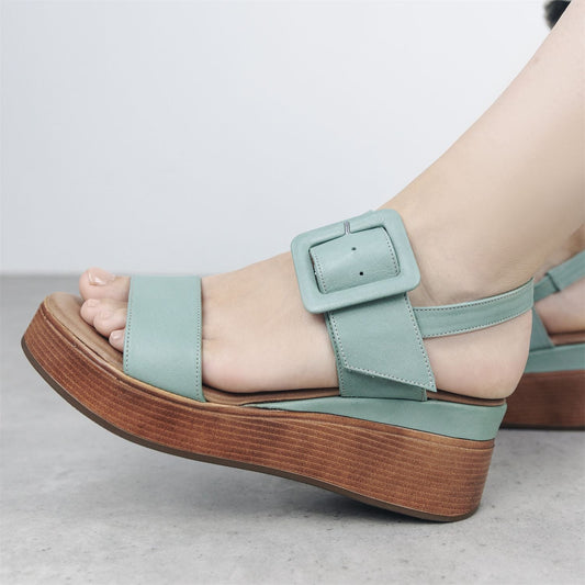 Mazus Sage Leather Sandals