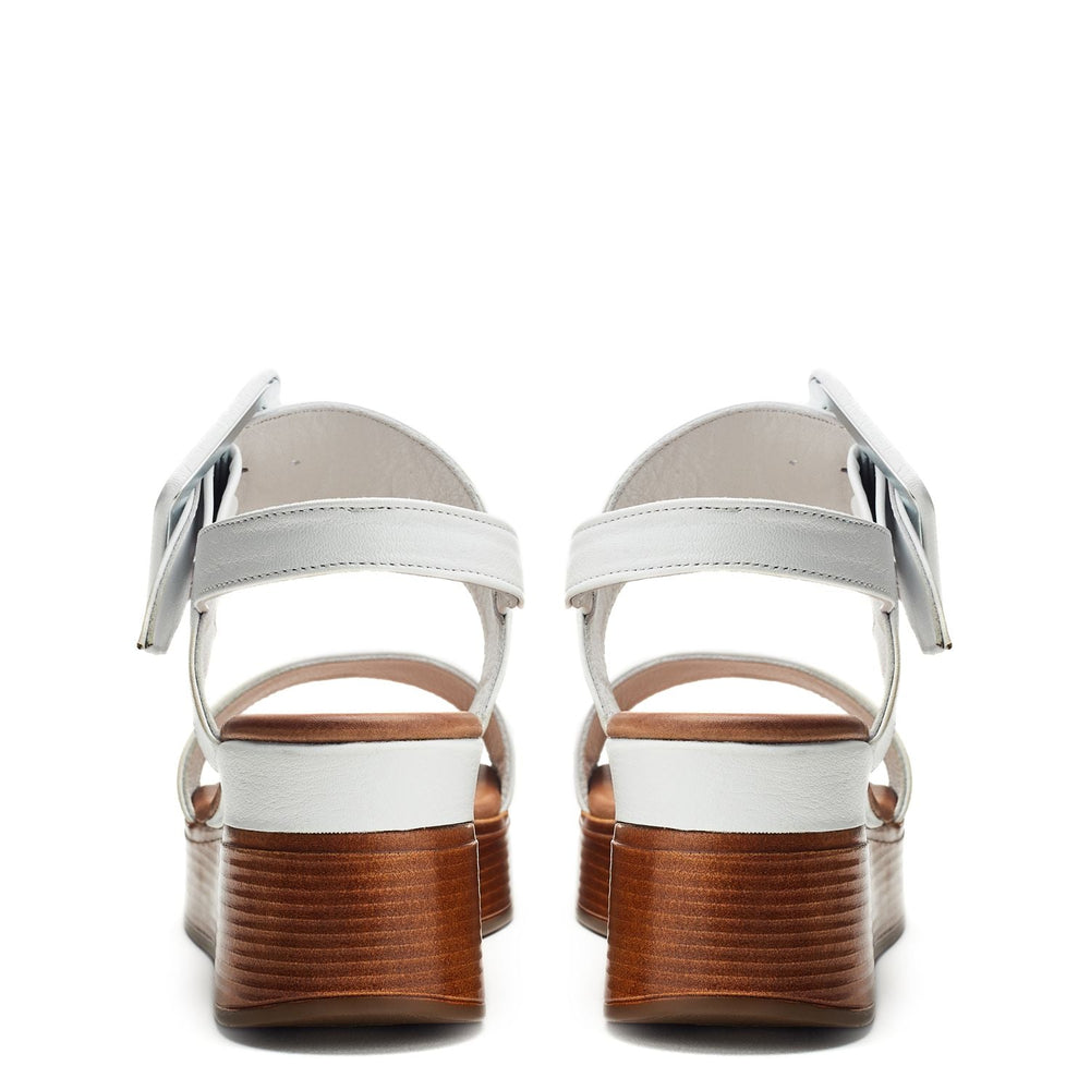 Mazus White Leather Sandals