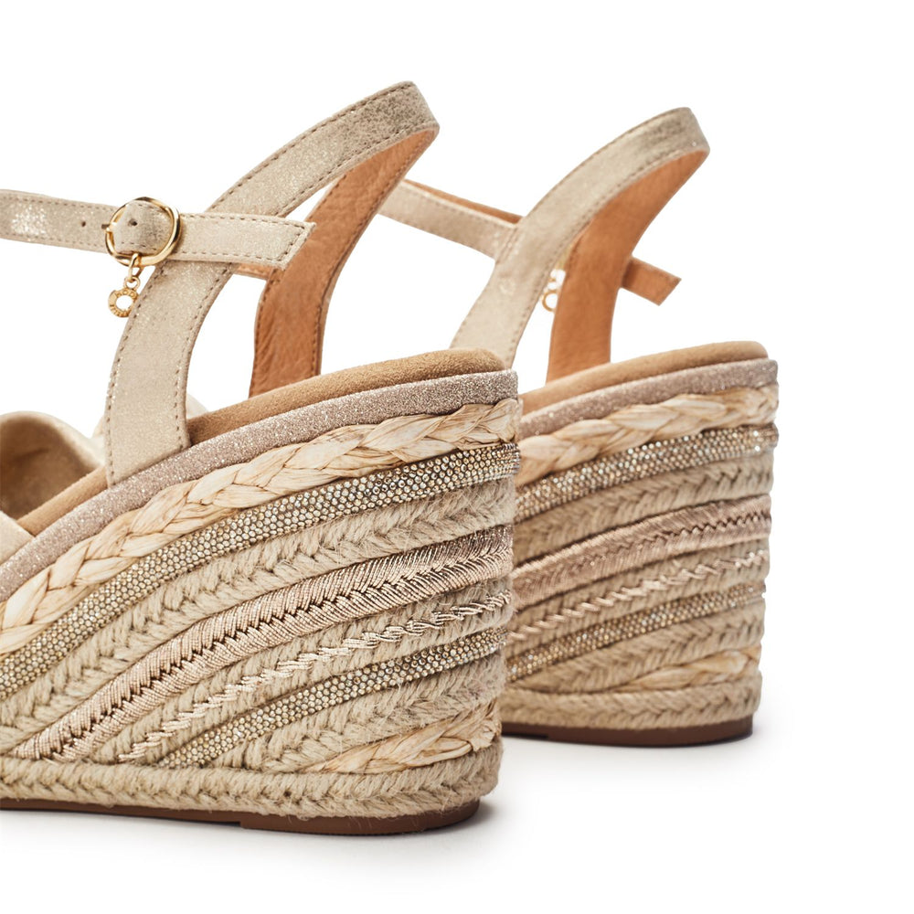 Meerah Gold Alcantara Sandals