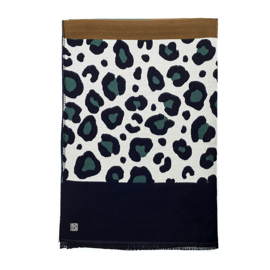Melody Scarf Green - Leopard Polyester 