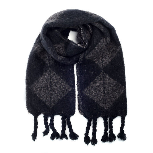 Milana Scarf Black-White Polyester 