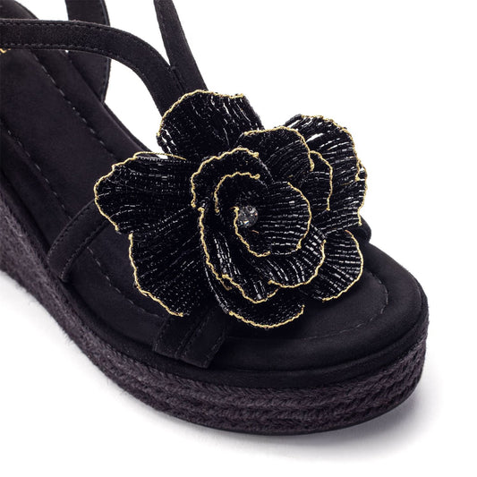 Millano Black Alcantara Sandals