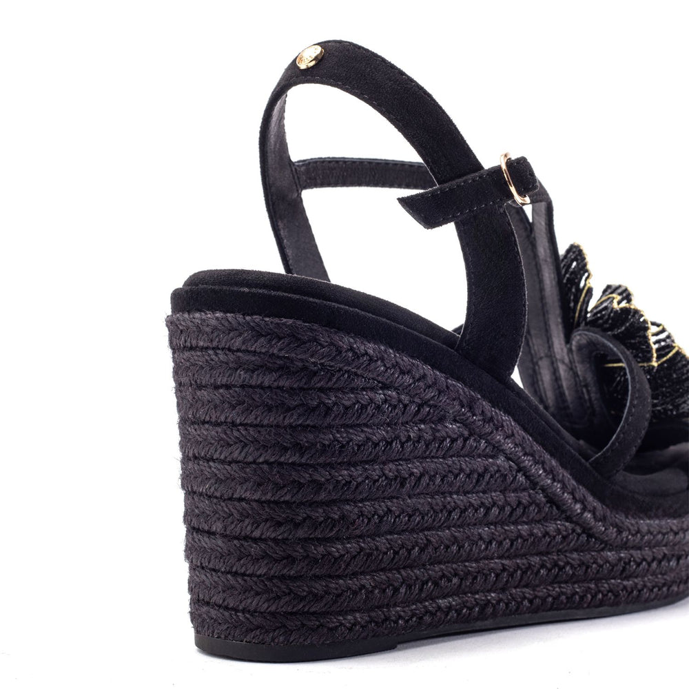 Millano Black Alcantara Sandals