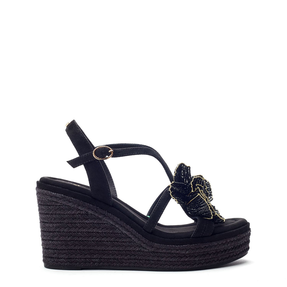 Millano Black Alcantara Sandals