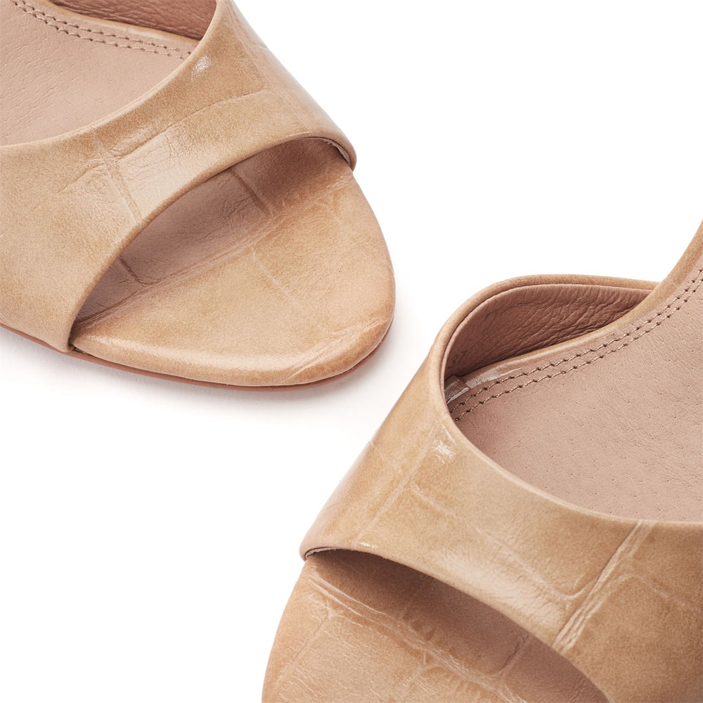 Minka Camel Mocc Croc Sandals