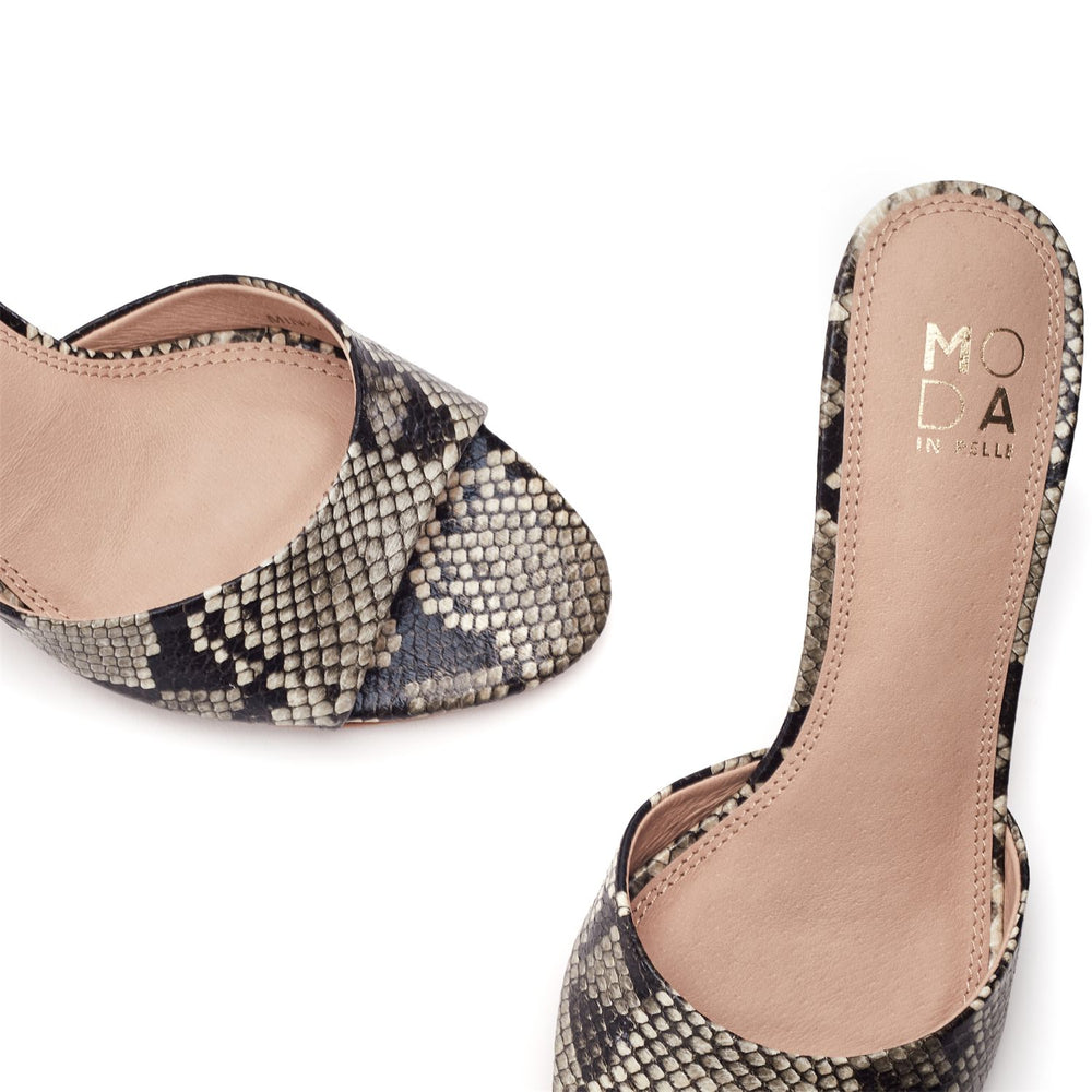 Minka Grey Mix Snake Print Sandals