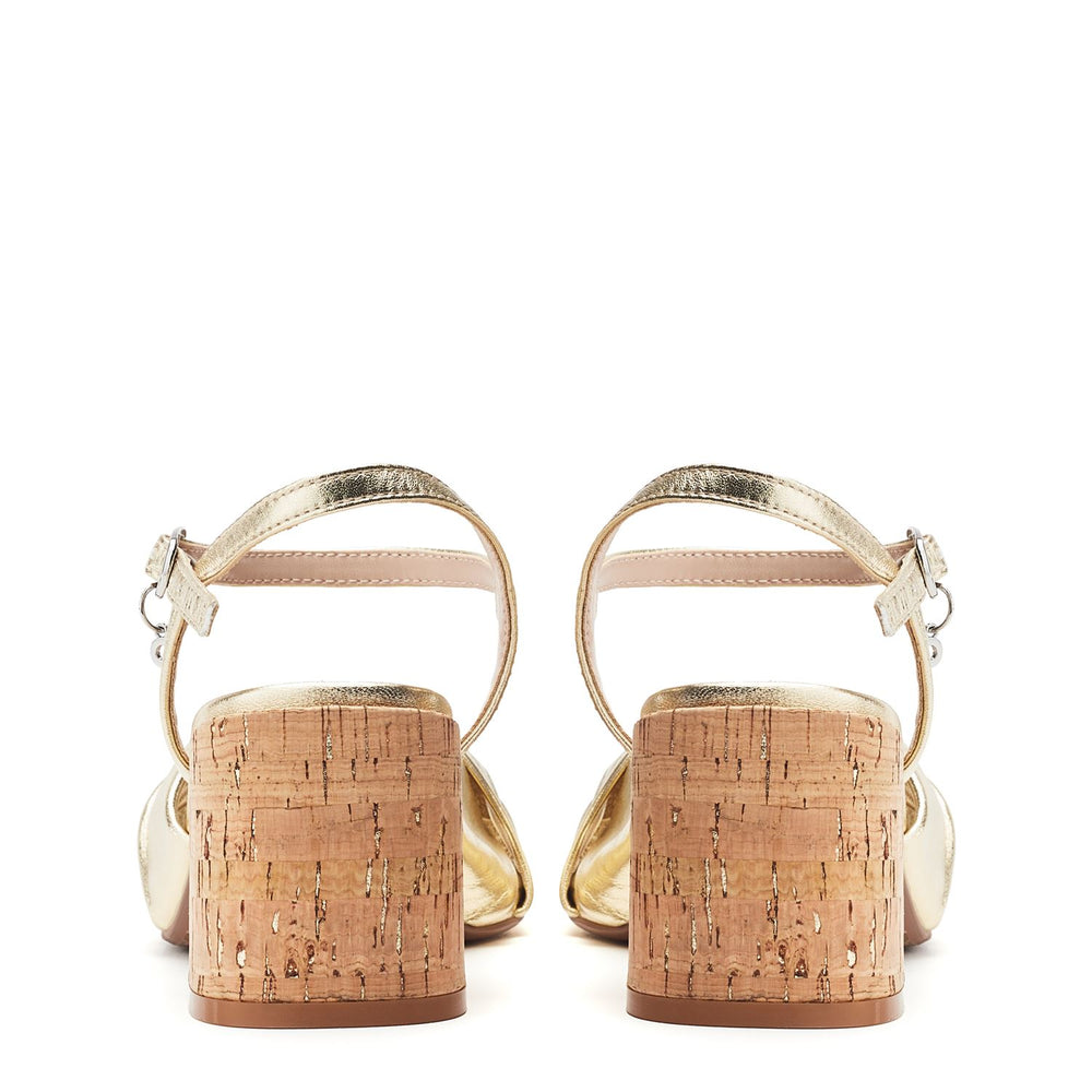Mokara Gold Leather Sandals