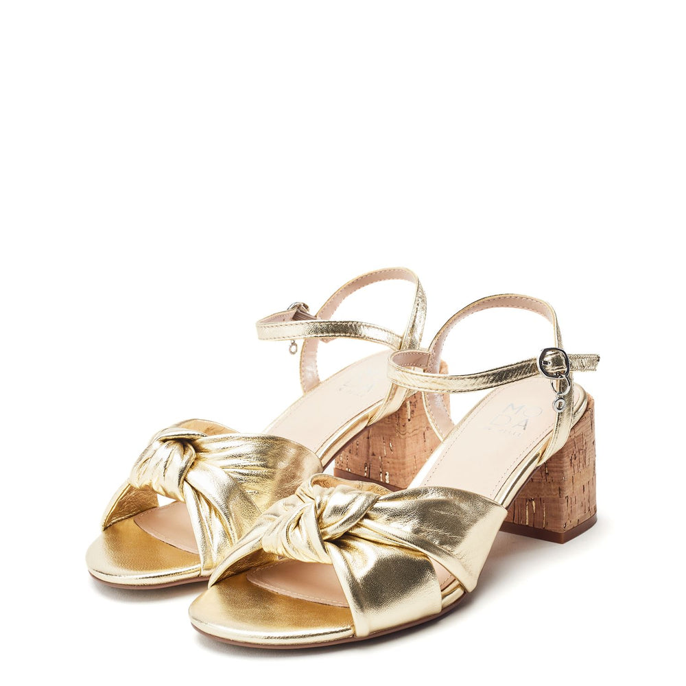 Mokara Gold Leather Sandals