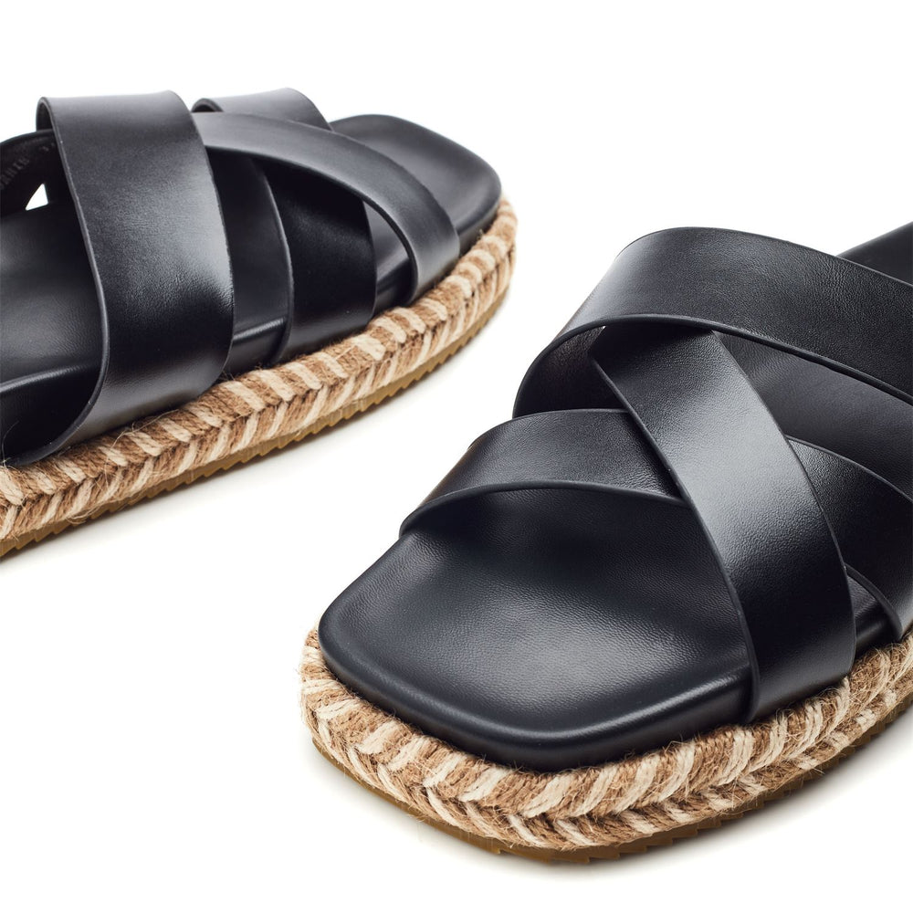 Morornie Black Porvair Sandals