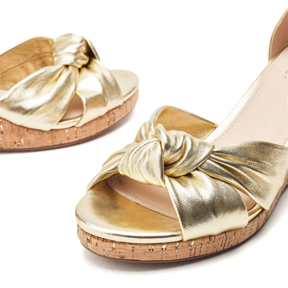 Muscari Gold Leather Sandals