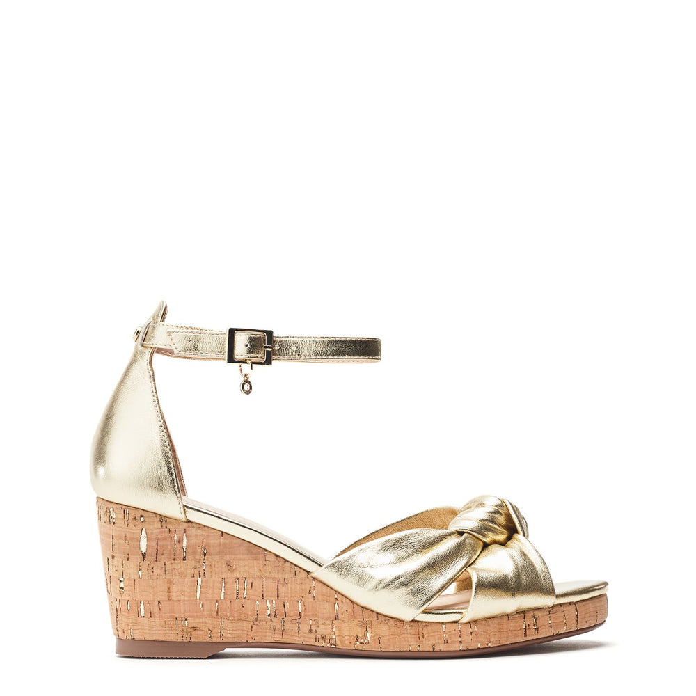 Muscari Gold Leather Sandals