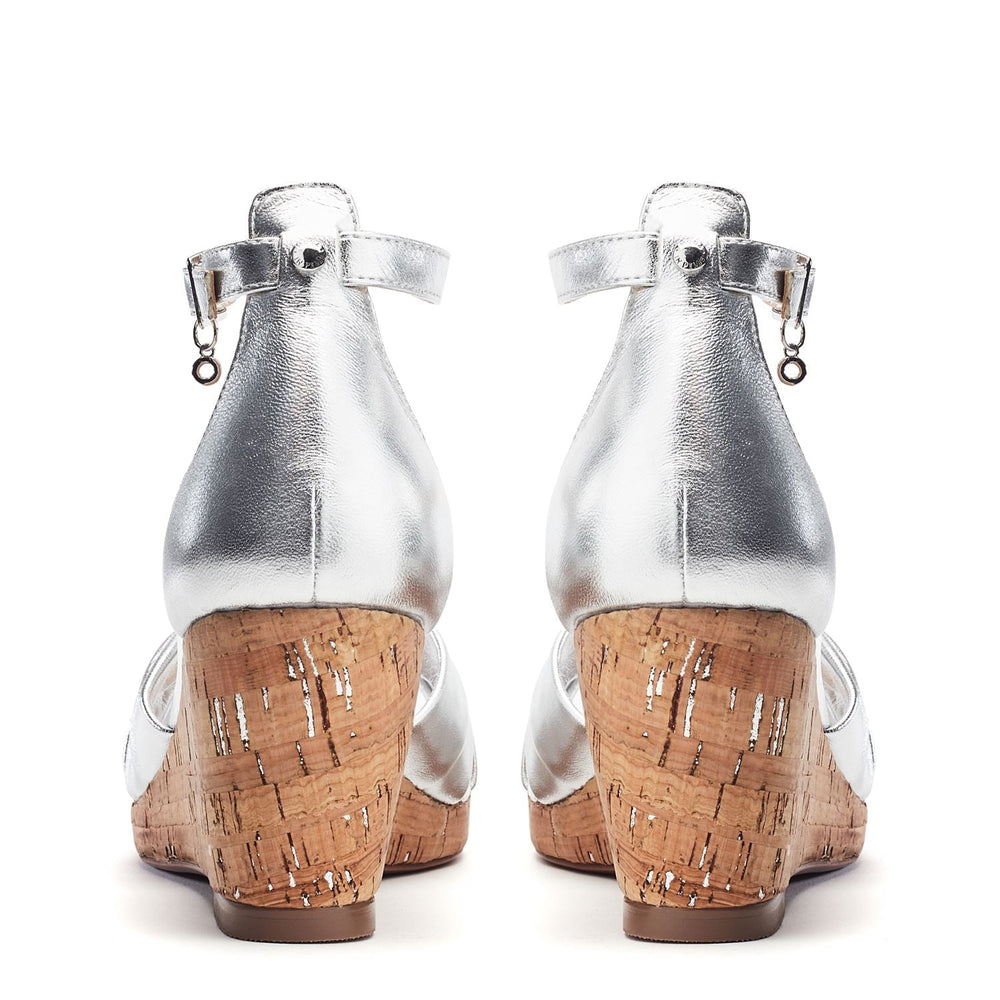 Muscari Silver Leather Sandals
