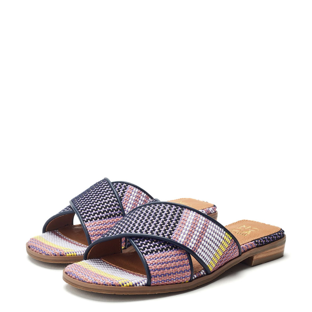 Naela Navy Textile Sandals
