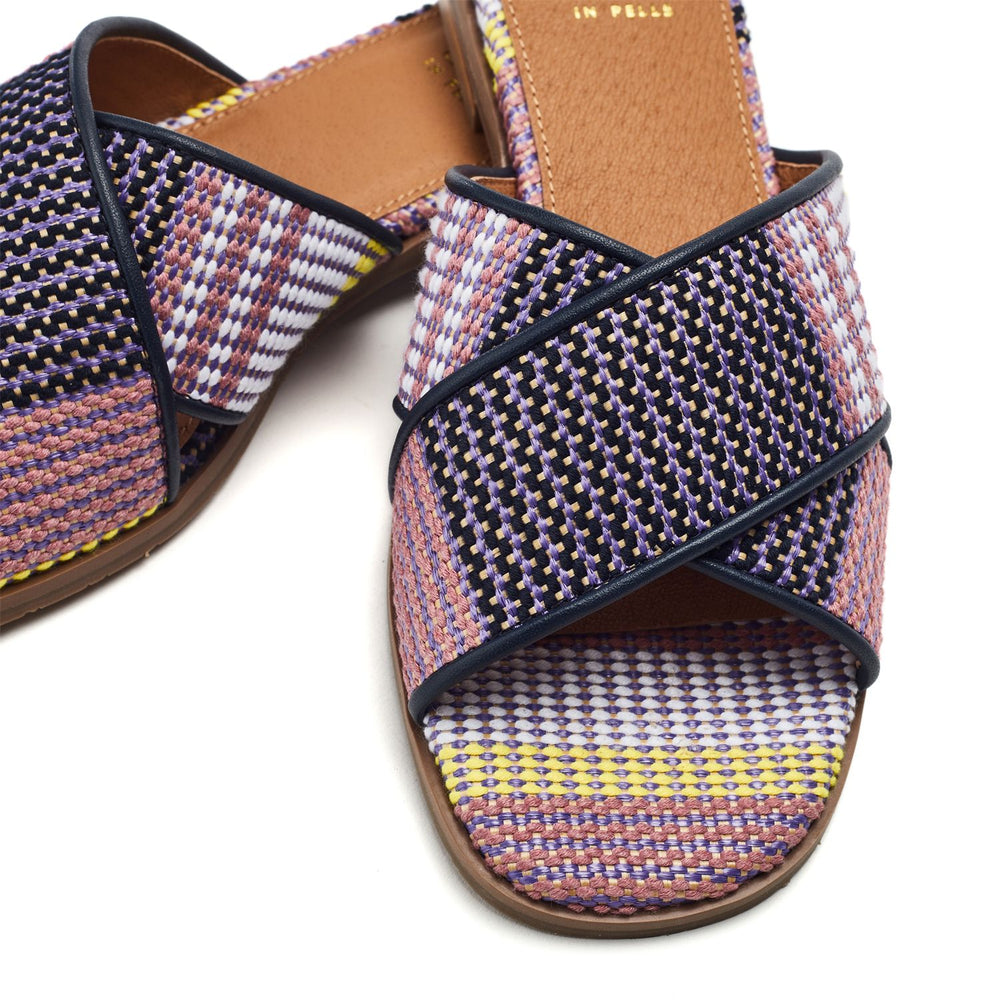 Naela Navy Textile Sandals