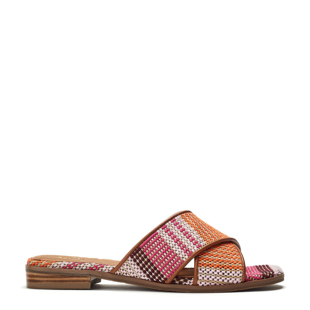 Naela Orange Textile Sandals