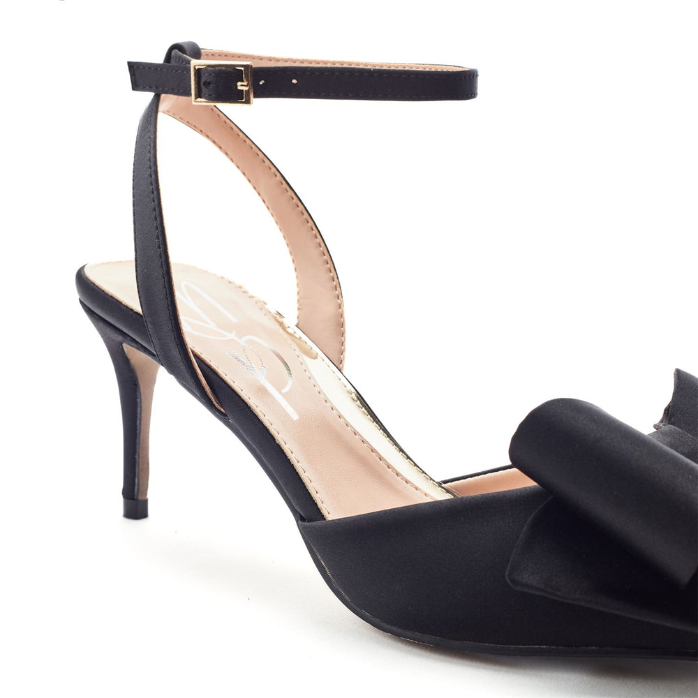 Nahara Black Satin Shoes