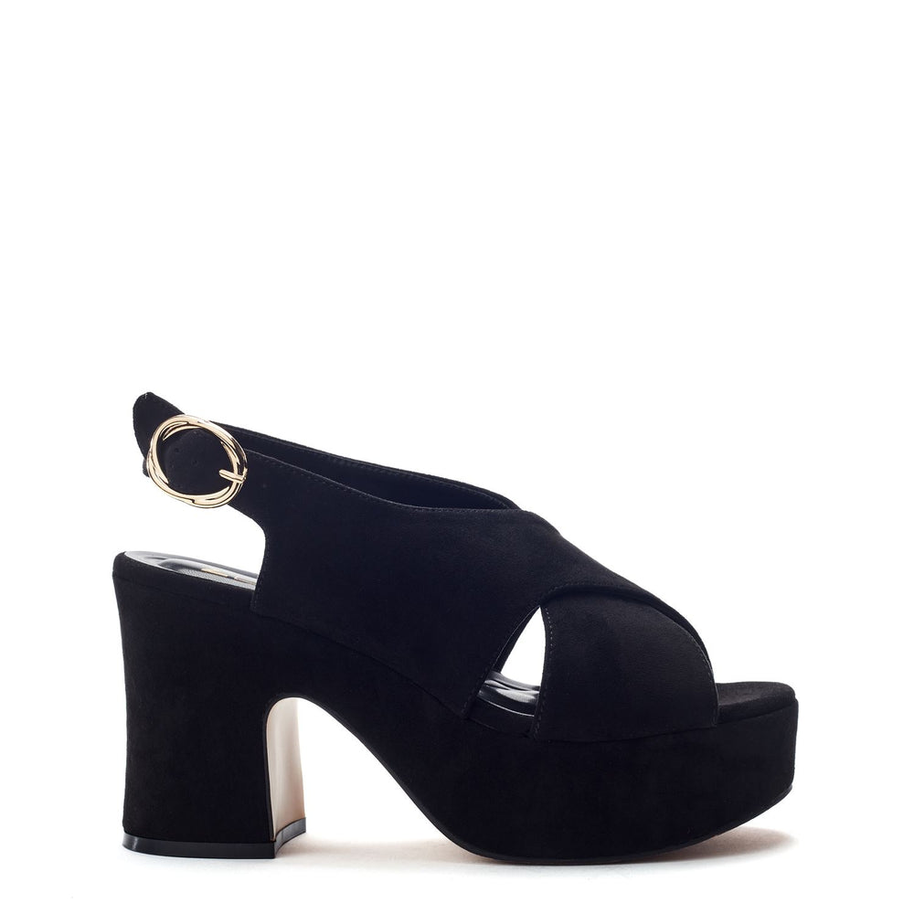 Nakara Black Alcantara Sandals