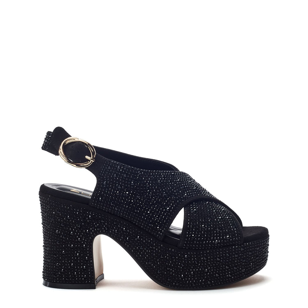 Nakara Jet Black Alcantara Sandals