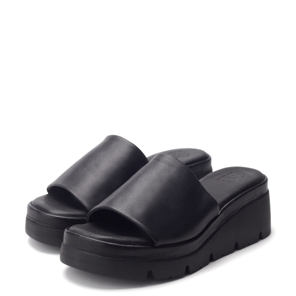 Namya Jet Black Leather Sandals