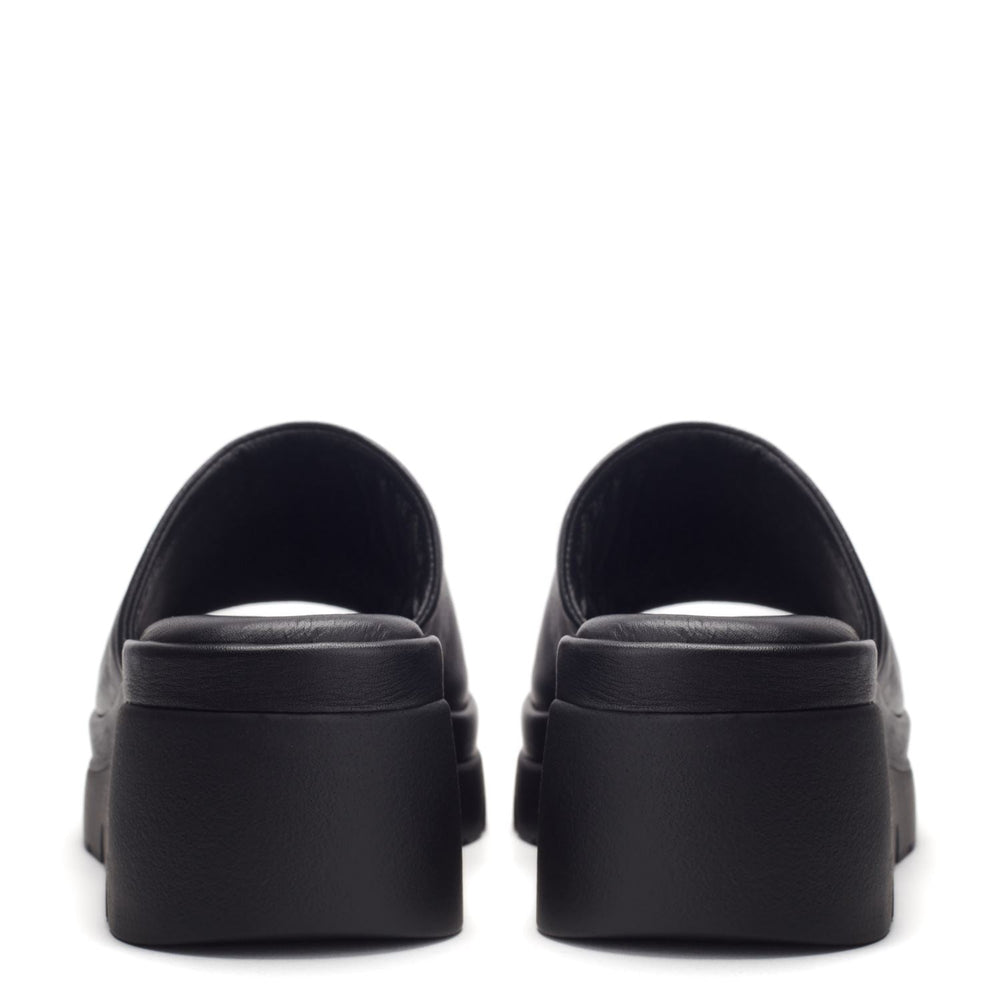 Namya Jet Black Leather Sandals