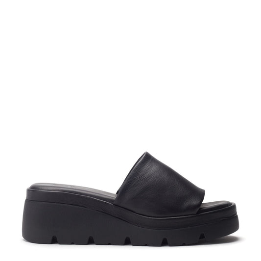 Namya Jet Black Leather Sandals