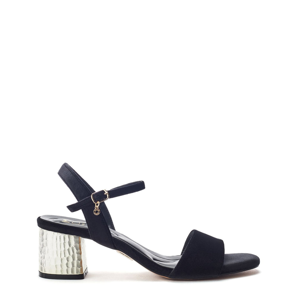 Nareena Black Velvet Sandals