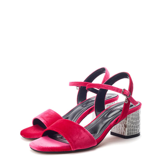 Nareena Pink Velvet Sandals