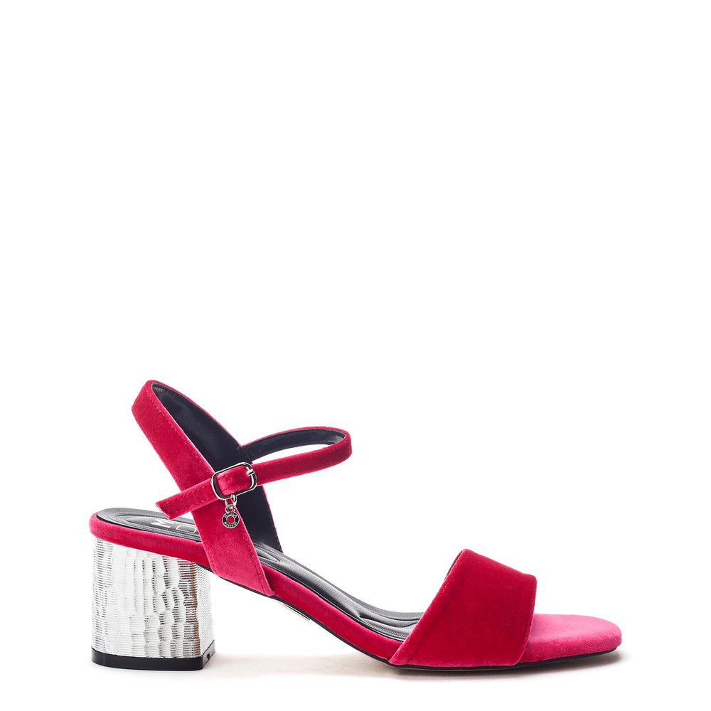 Nareena Pink Velvet Sandals