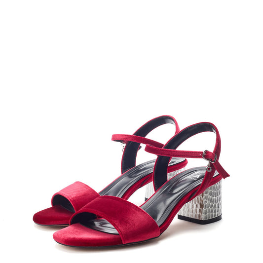 Nareena Red Velvet Sandals