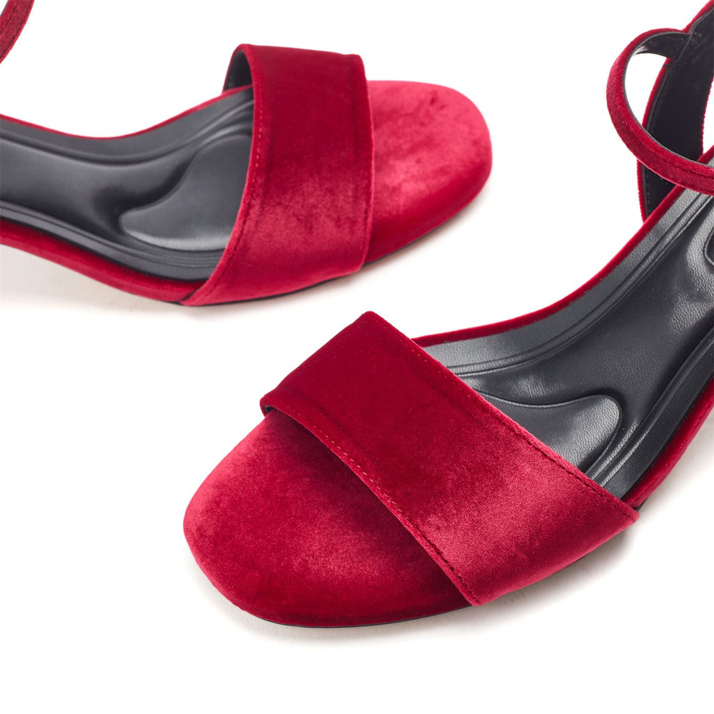 Nareena Red Velvet Sandals