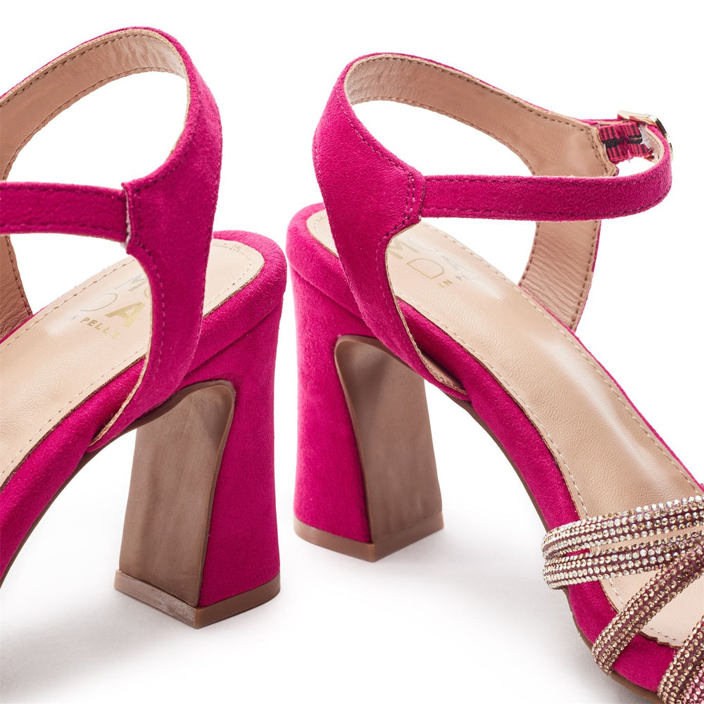Narine Pink Alcantara Sandals