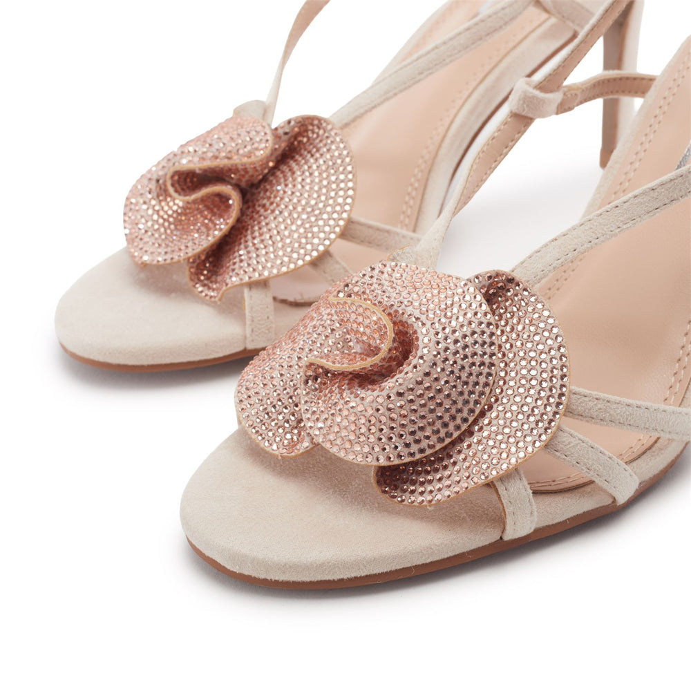 Narra Gold Alcantara Sandals